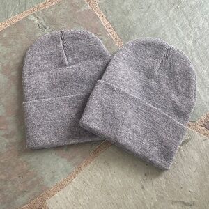 NWOT Port and Company Gray Knit Beanies
